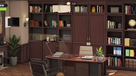 Кабинет с книжными шкафами, рабочим столом и креслом